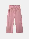 Pantalon wide leg ceinture rose