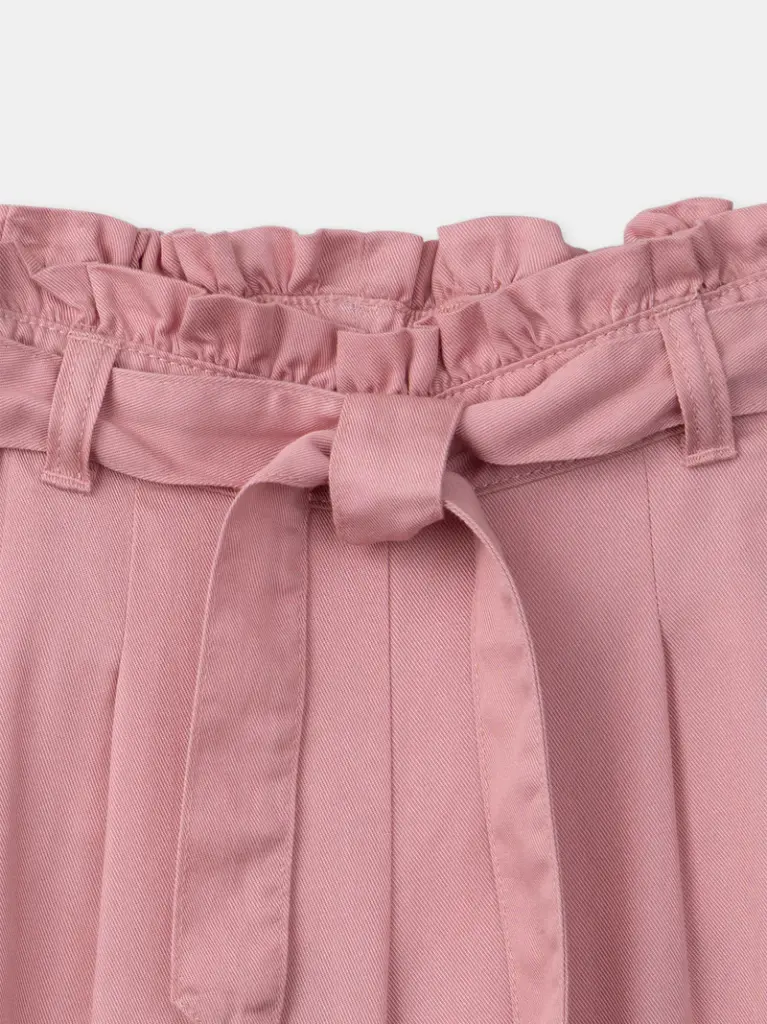 Pantalon wide leg ceinture rose
