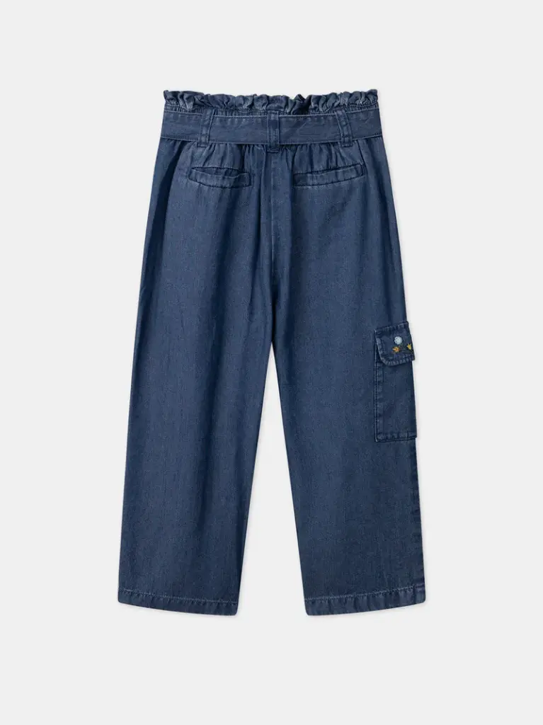 Pantalon wide leg ceinture rose