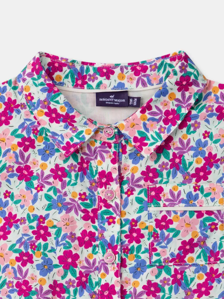 Robe chemise imprimé fleuri Fille