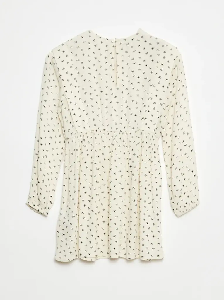 Robe fluide à fleurs en maille crêpe - Beige