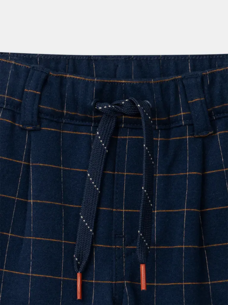 Pantalon bleu foncé à carreaux Garçon