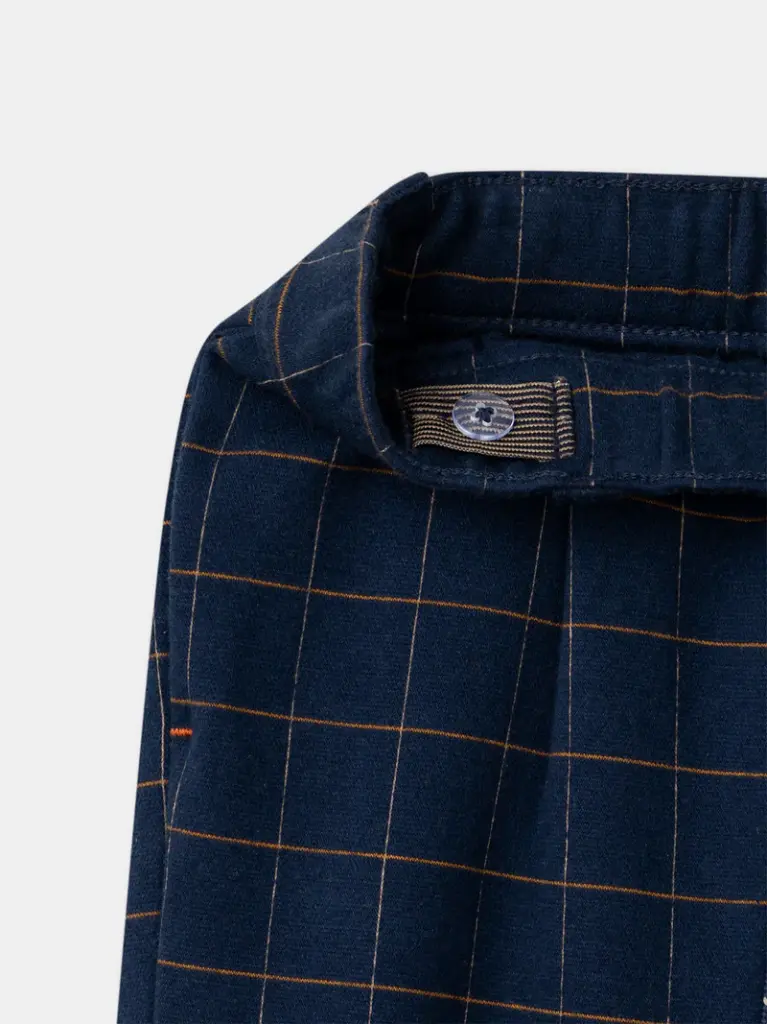 Pantalon bleu foncé à carreaux Garçon