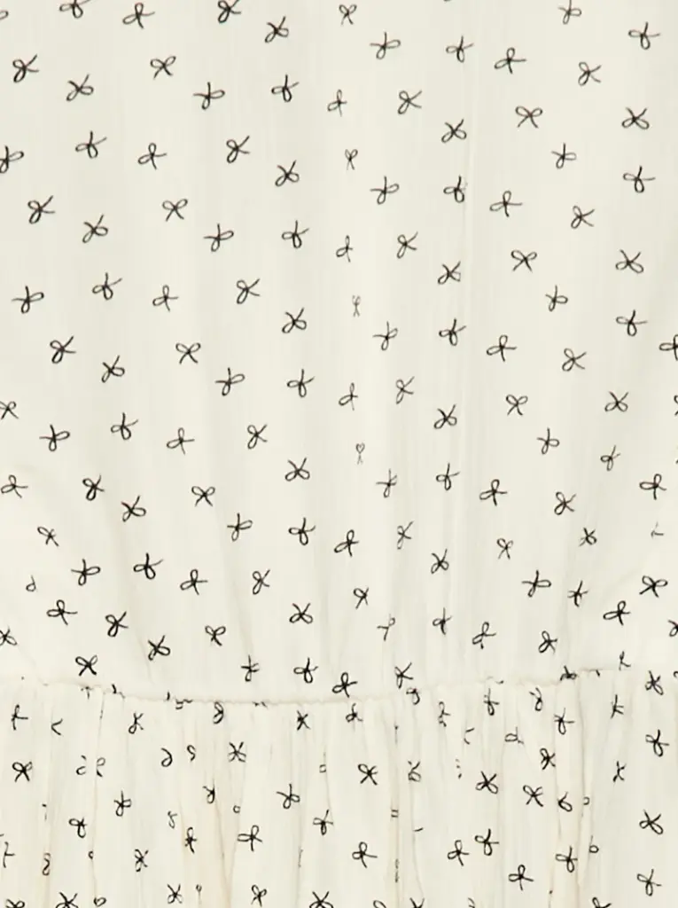 Robe fluide à fleurs en maille crêpe - Beige