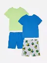 2 pyjamas short à motif dinosaure Vert