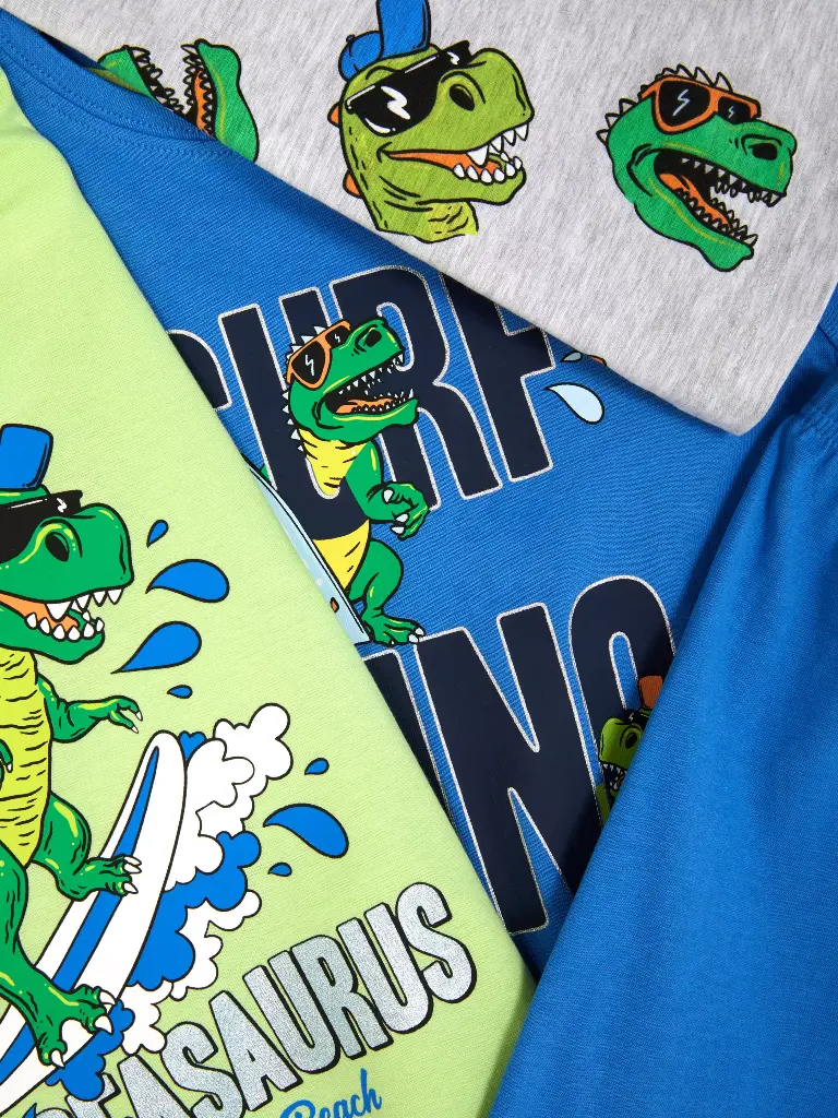 2 pyjamas short à motif dinosaure Vert