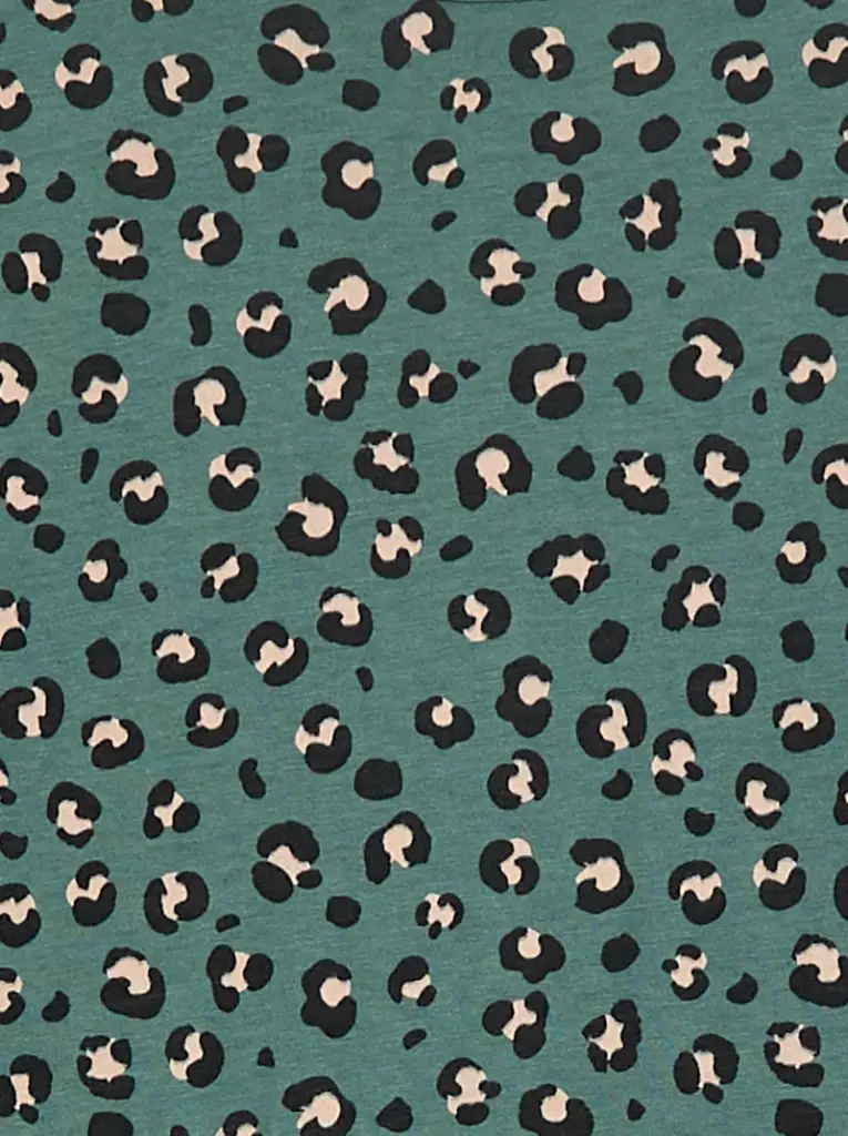 Robe en coton à motif - Vert foncé
