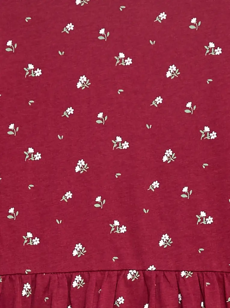 Robe en coton à motif - Rouge
