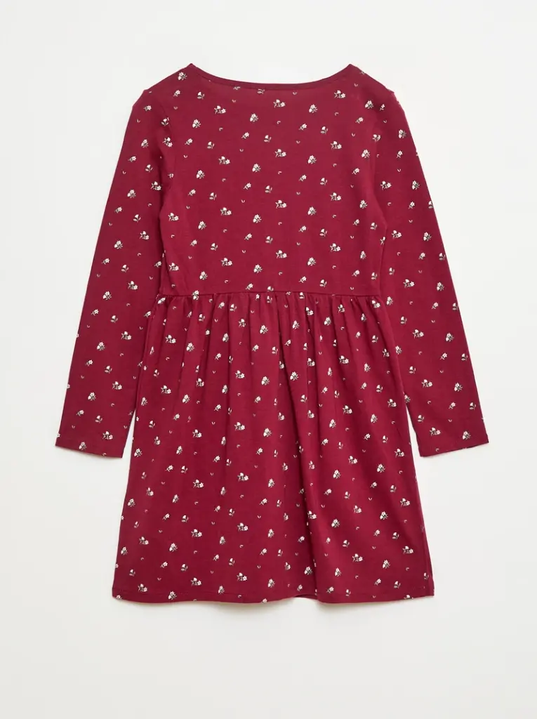 Robe en coton à motif - Rouge

