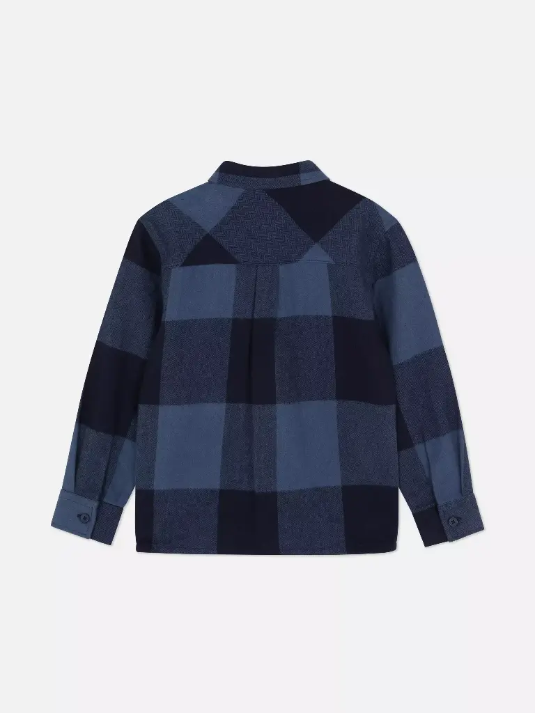 Chemise à carreaux en flanelle Bleu marine