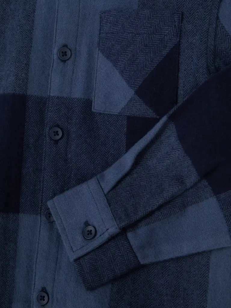 Chemise à carreaux en flanelle Bleu marine