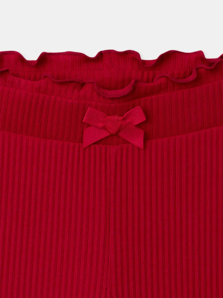 Lot de 2 leggings bleu marine imprimé cœur ou rouge uni Fille