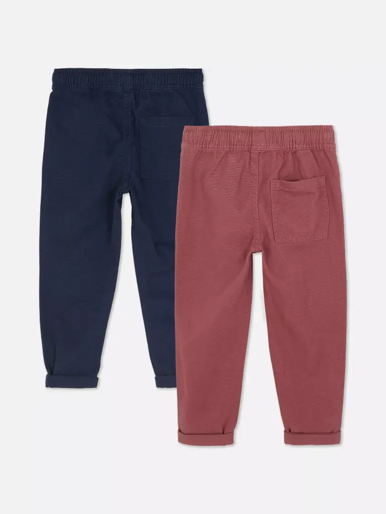 Lot de 2 pantalons en sergé Bleu marine