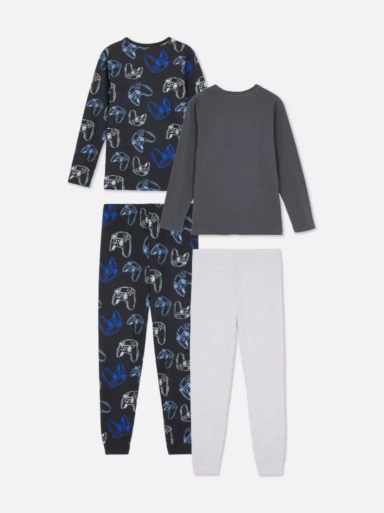 Lot de 2 pyjamas à motif jeux vidéo noir