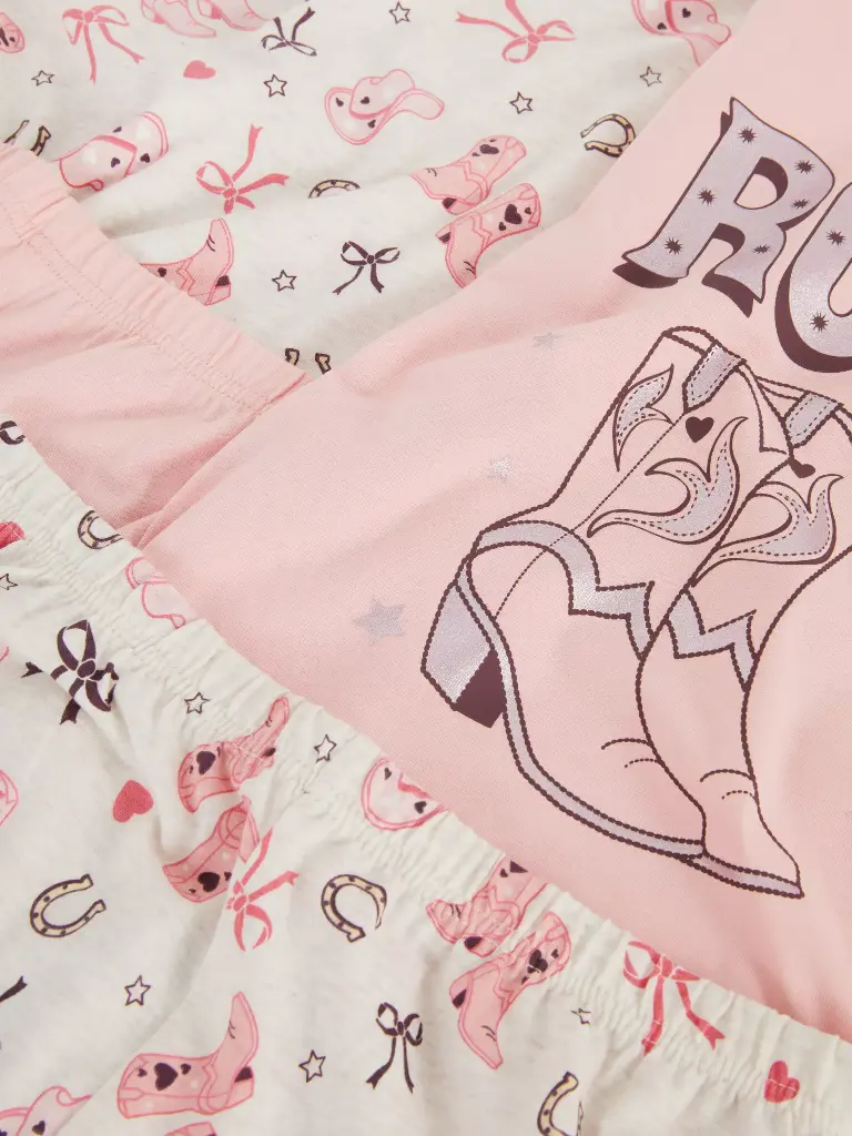 Lot de 2 pyjamas à motif western Rose