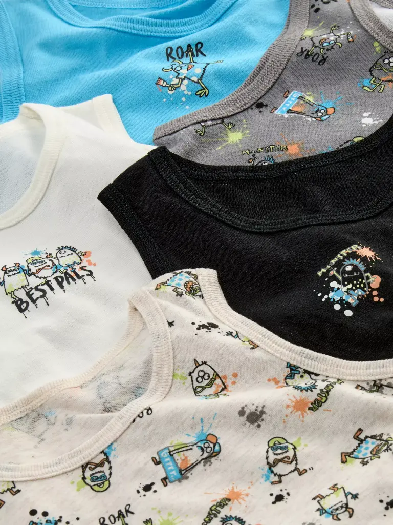 Lot de 5 débardeurs à motif monstre Multicolore