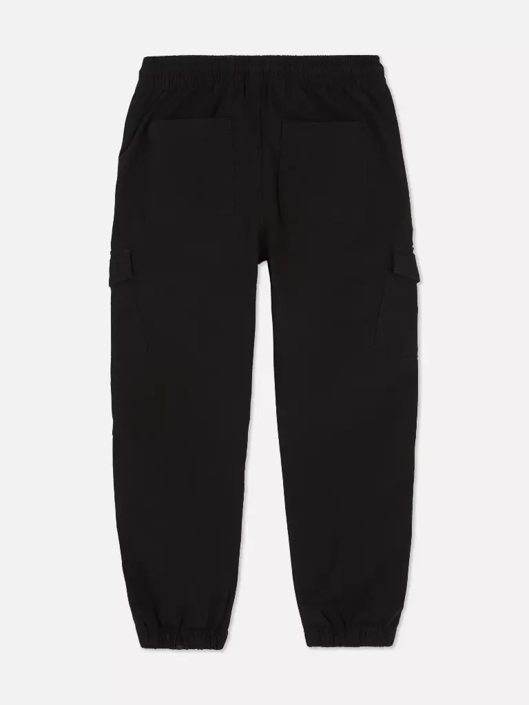 Pantalon cargo à cordon de serrage noir