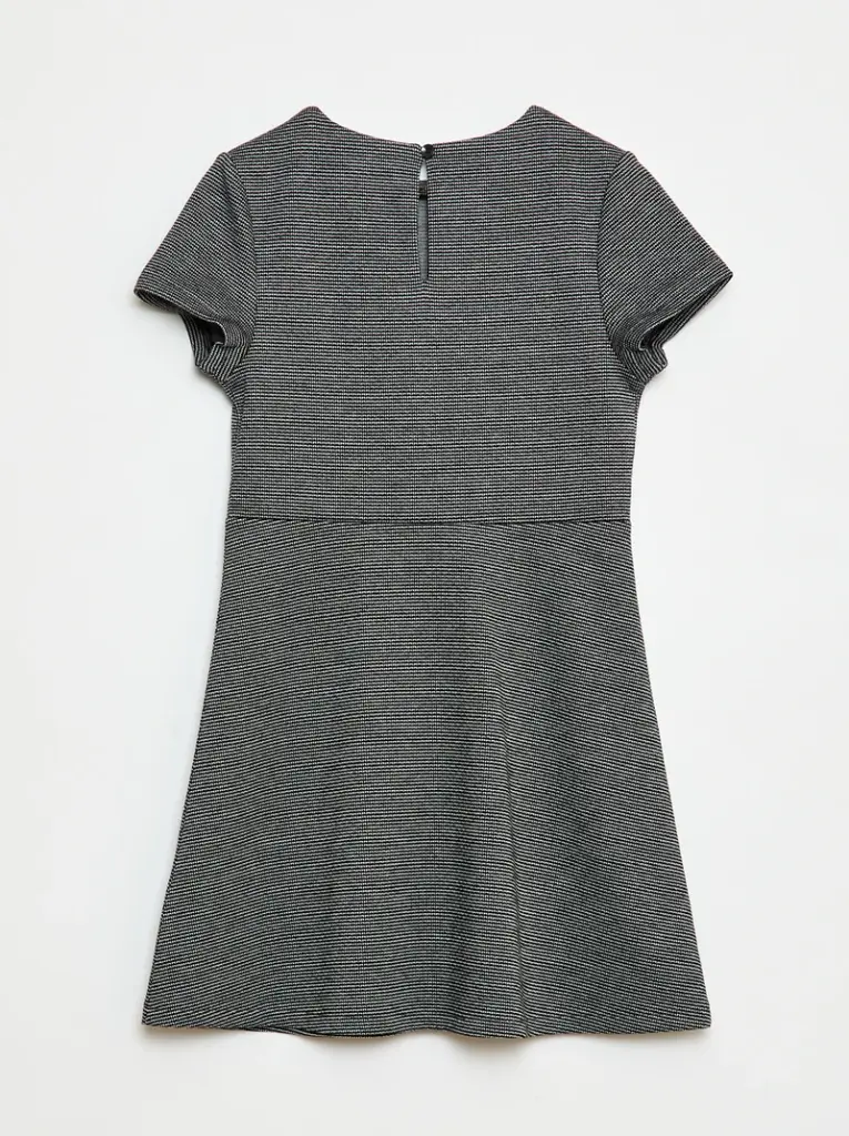 Robe Milano à la coupe évasée à manches courtes - Gris
