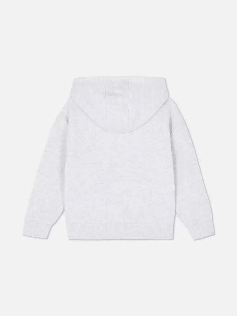 Sweat à capuche imprimé Gris chiné