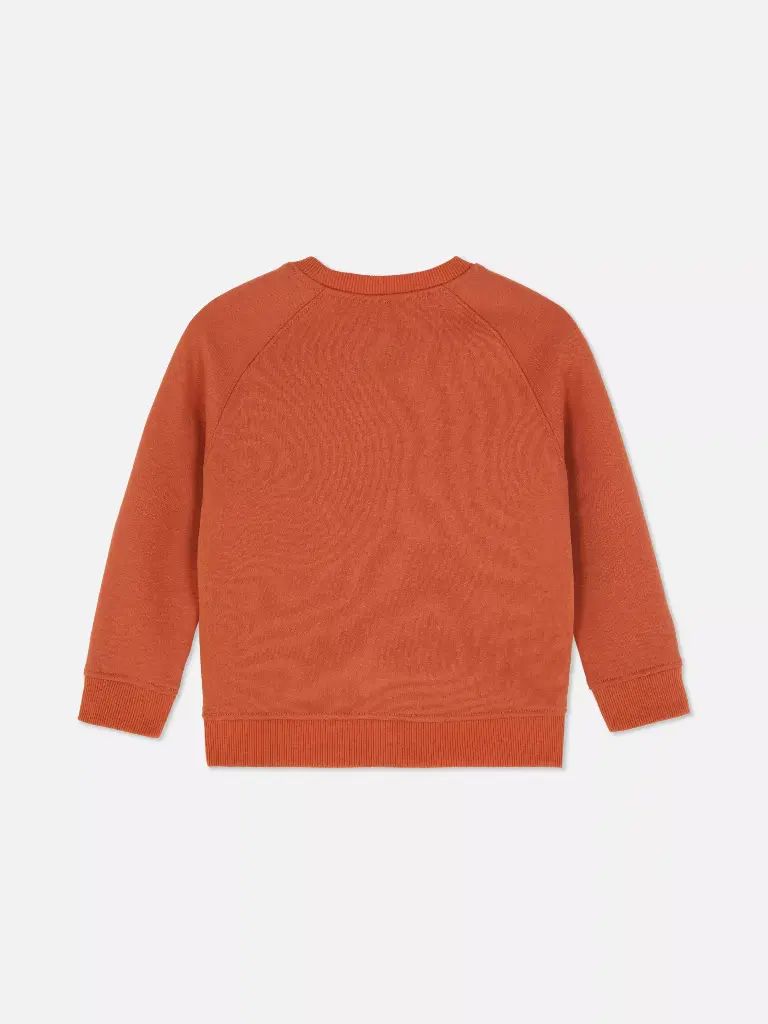 Sweat-shirt à col ras-du-cou orange 