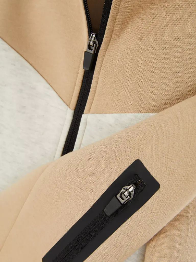 Veste à capuche zippée Grège