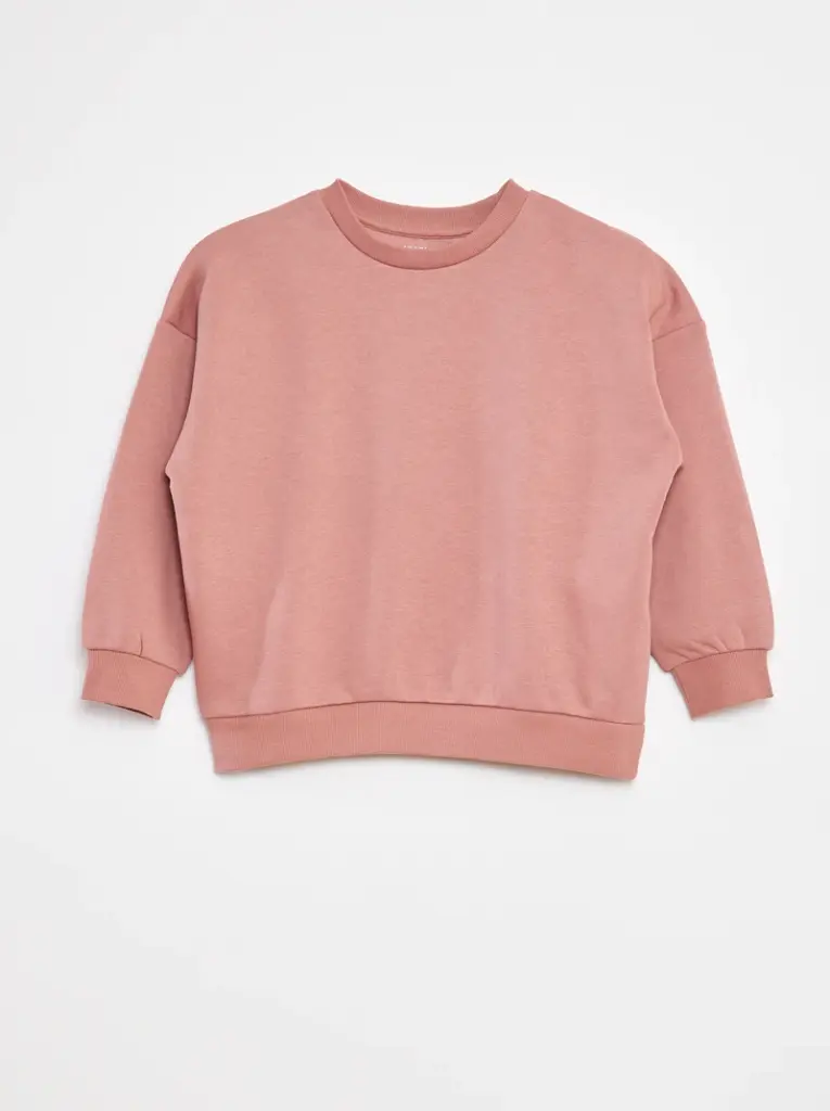 Lot de 2 sweats unis en molleton - Rose
