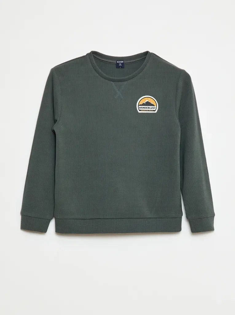 Ensemble pyjama haut + pantalon molleton - Kaki