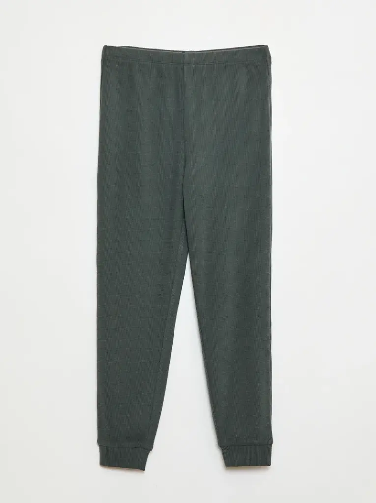 Ensemble pyjama haut + pantalon molleton - Kaki