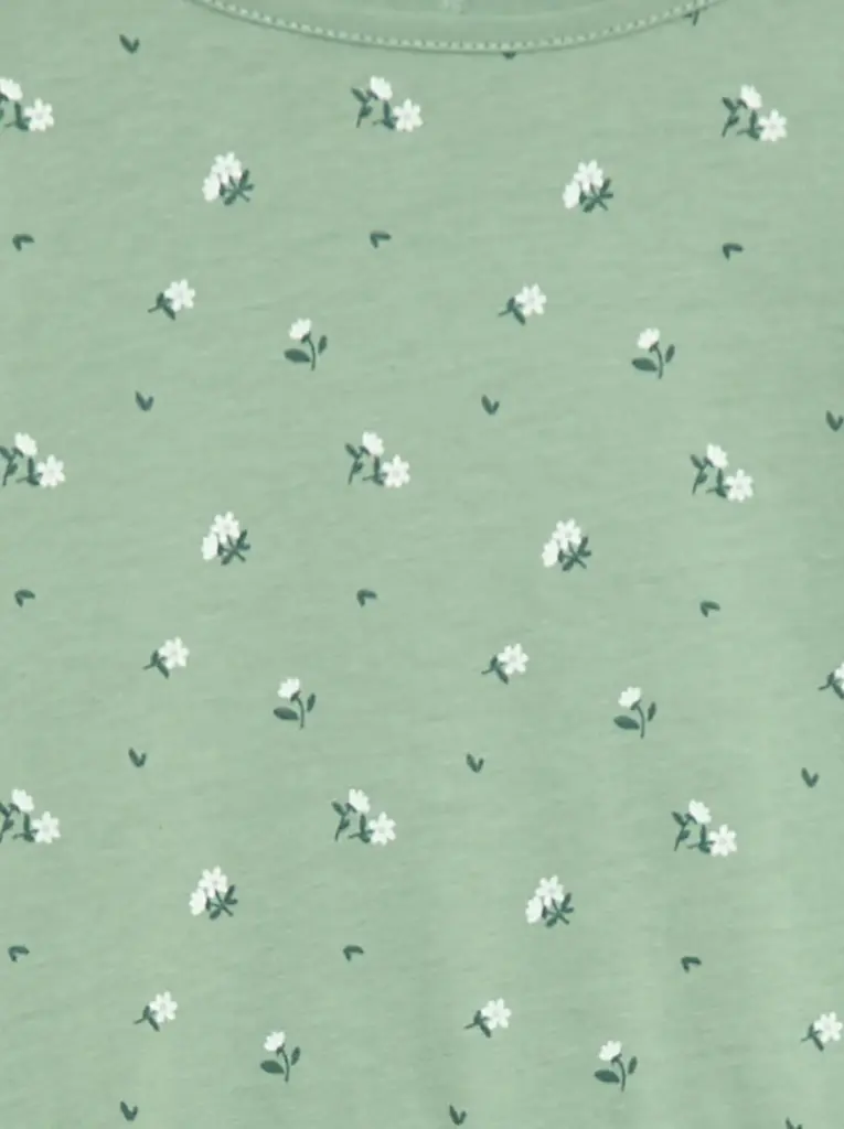 Robe en coton à motif - Vert
