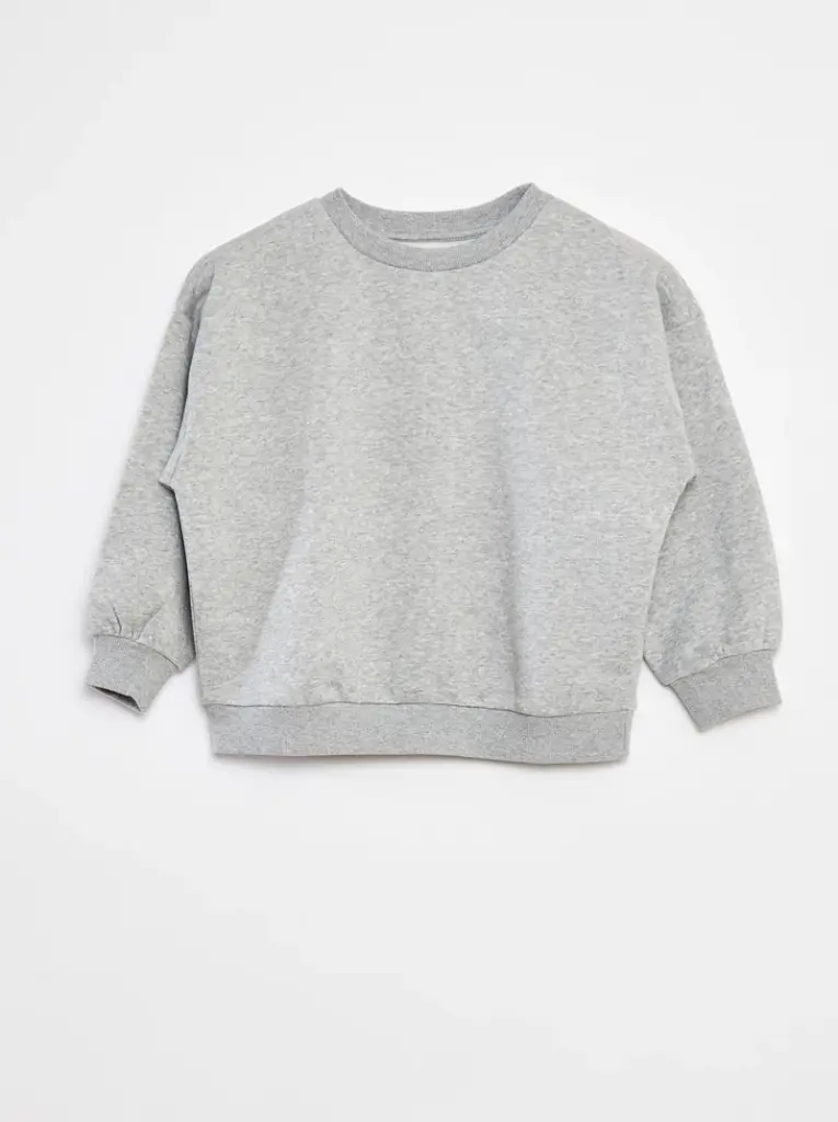 Lot de 2 sweats unis en molleton - Gris
