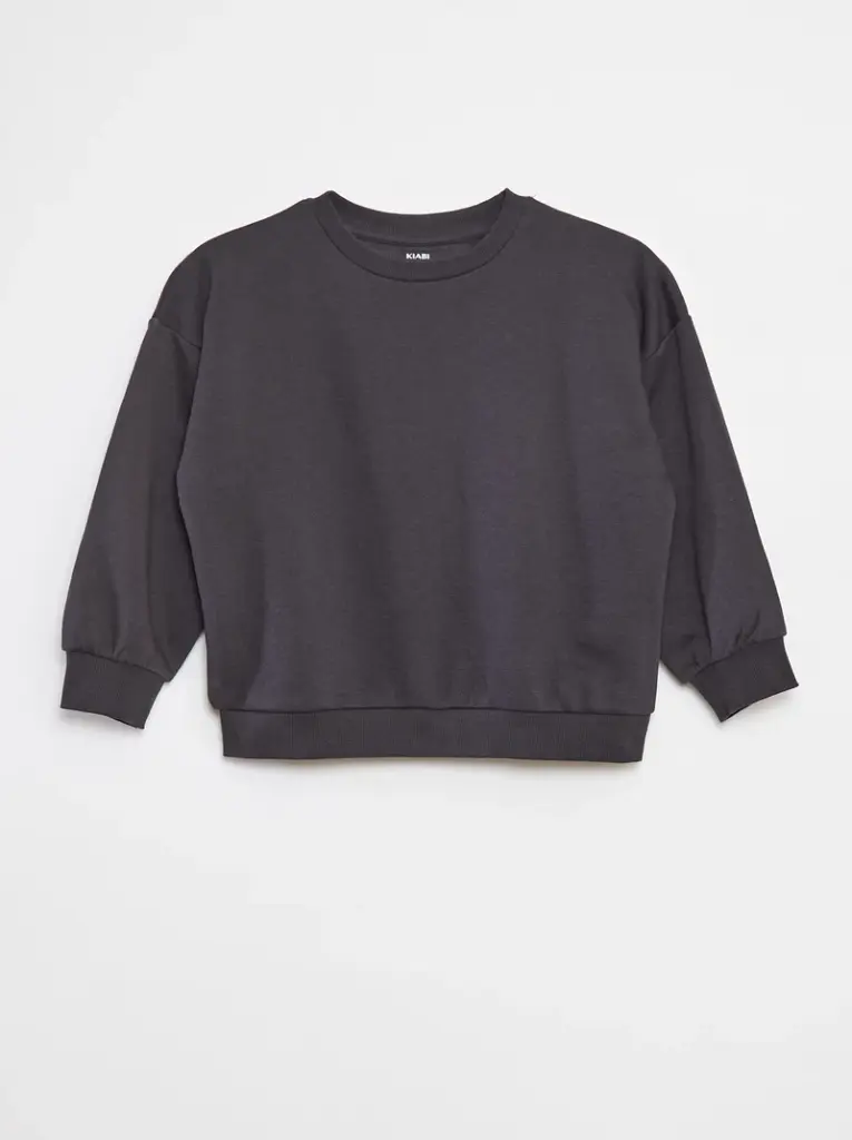 Lot de 2 sweats unis en molleton - Gris
