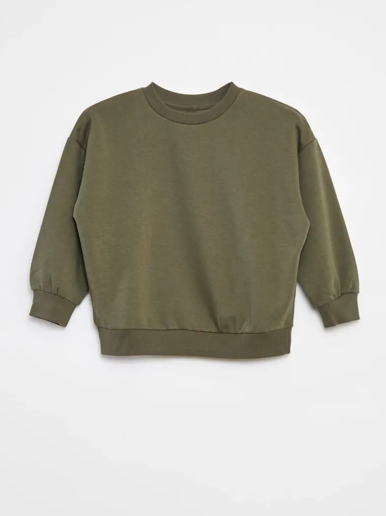 Lot de 2 sweats unis en molleton - Kaki
