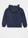 Sweat uni zippé à capuche - Bleu nuit
