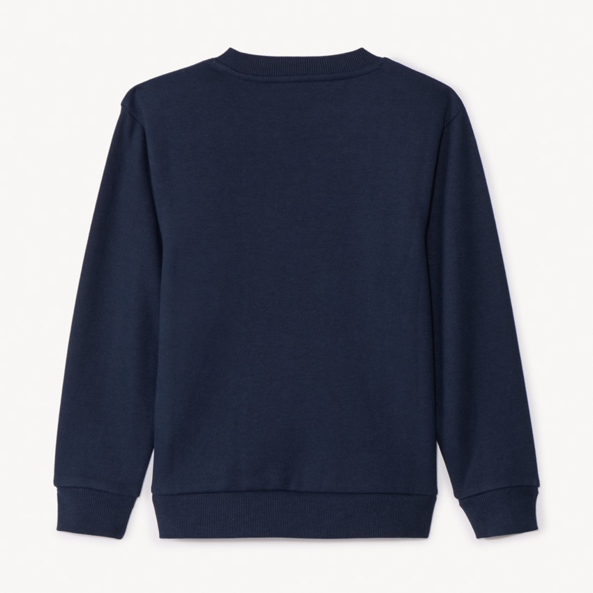 Sweat en molleton gratté uni pour garçon BLEU