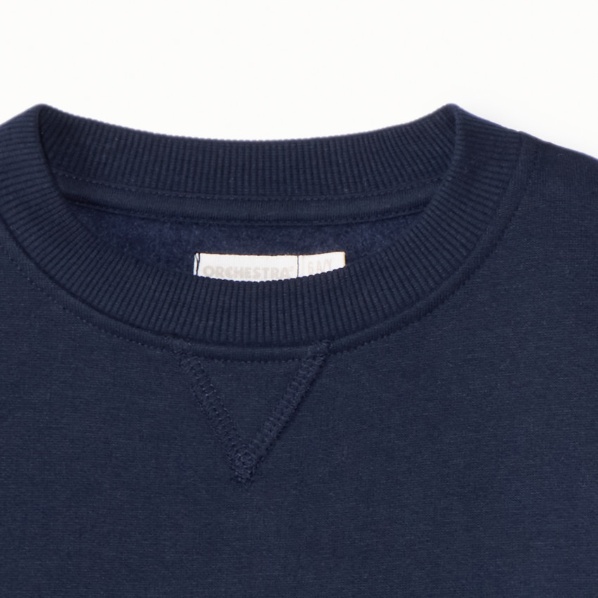 Sweat en molleton gratté uni pour garçon BLEU