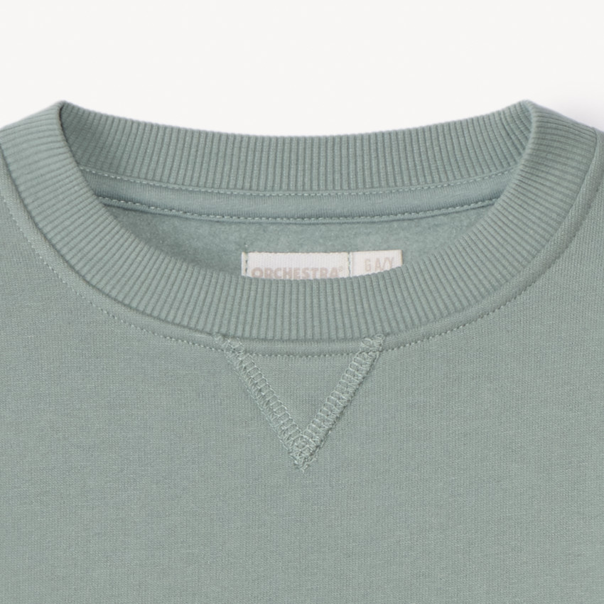 Sweat en molleton gratté uni pour garçon vert