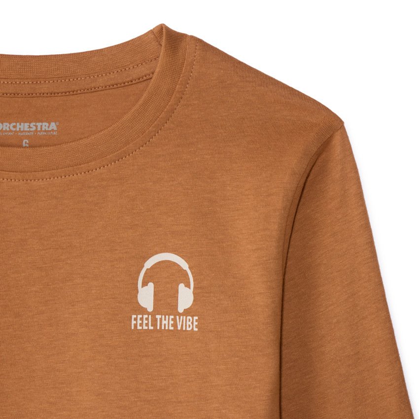 Lot de 3 t-shirts manches longues unis pour garçon beige