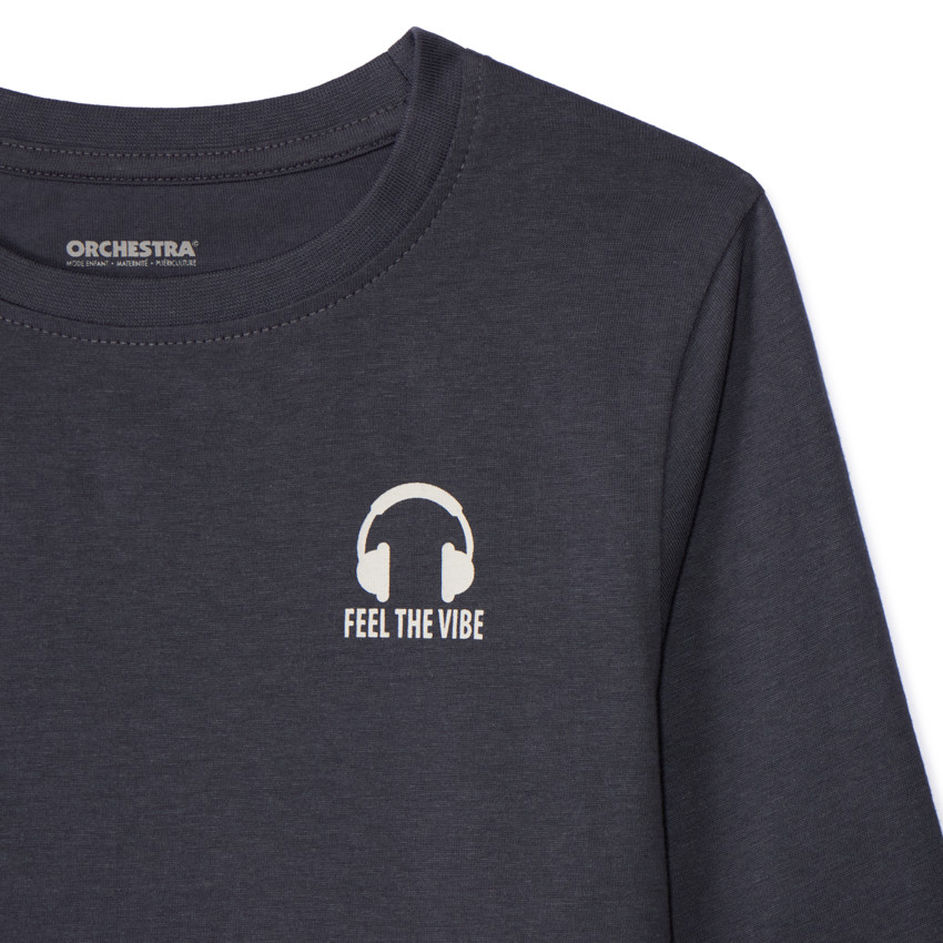 Lot de 3 t-shirts manches longues unis pour garçon bleu