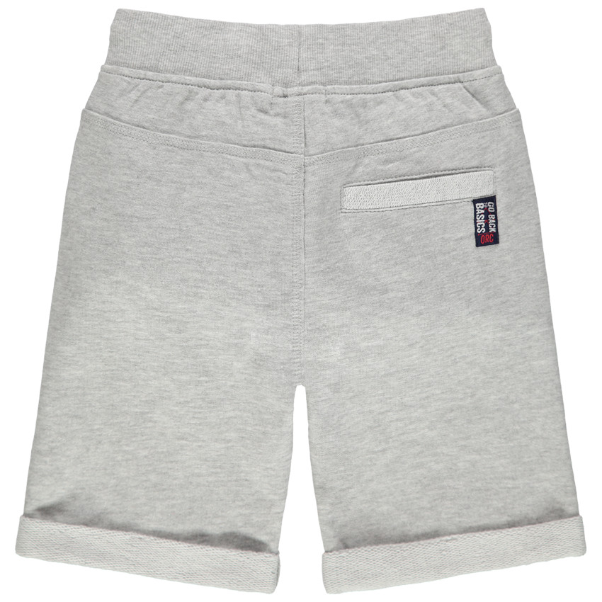 Bermuda en molleton uni à taille élastiquée pour garçon gris chiné