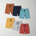 Bermuda en molleton uni à taille élastiquée pour garçon gris chiné