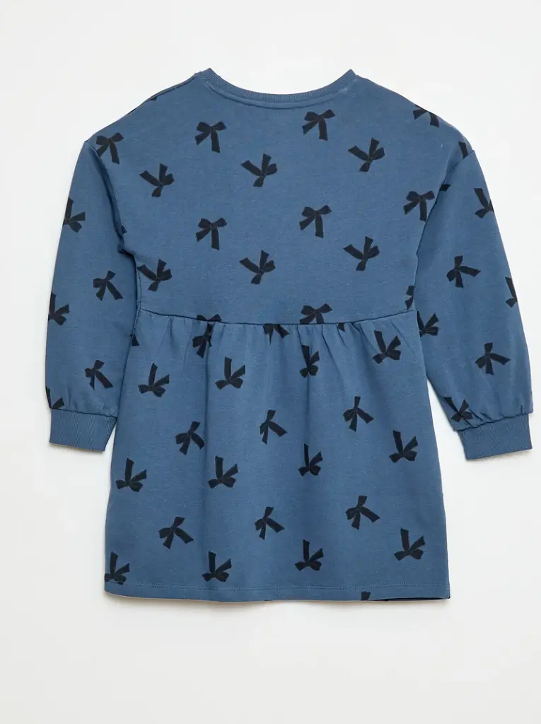 Robe à motif en molleton non-doublé - Bleu
