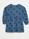 Robe à motif en molleton non-doublé - Bleu
