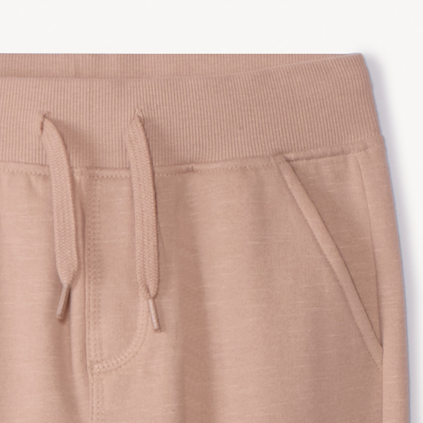 Jogging en molleton slub uni pour garçon Sable