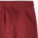 Jogging en molleton slub uni pour garçon Bordeaux