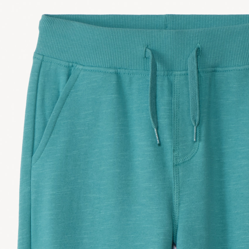 Jogging en molleton slub uni pour garçon Turquoise