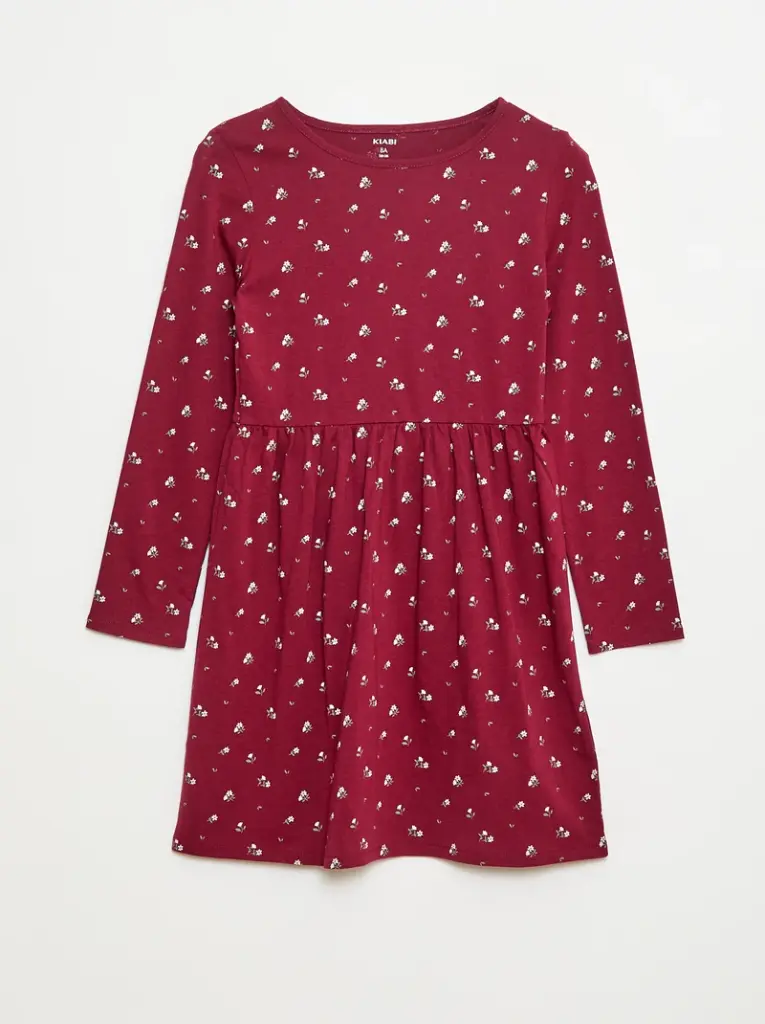 Robe en coton à motif - Rouge
