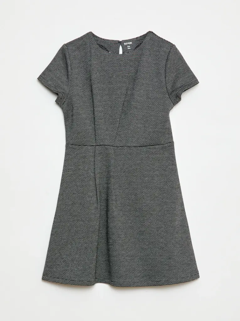Robe Milano à la coupe évasée à manches courtes - Gris
