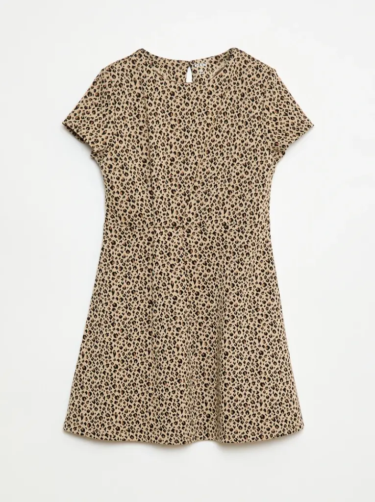 Robe Milano à la coupe évasée à manches courtes - Beige
