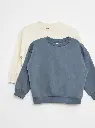 Lot de 2 sweats unis en molleton - Bleu