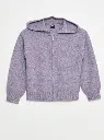 Gilet à capuche en maille chinée - VIOLET